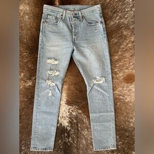 Levi's Light Blue Ripped Skinny Jeans